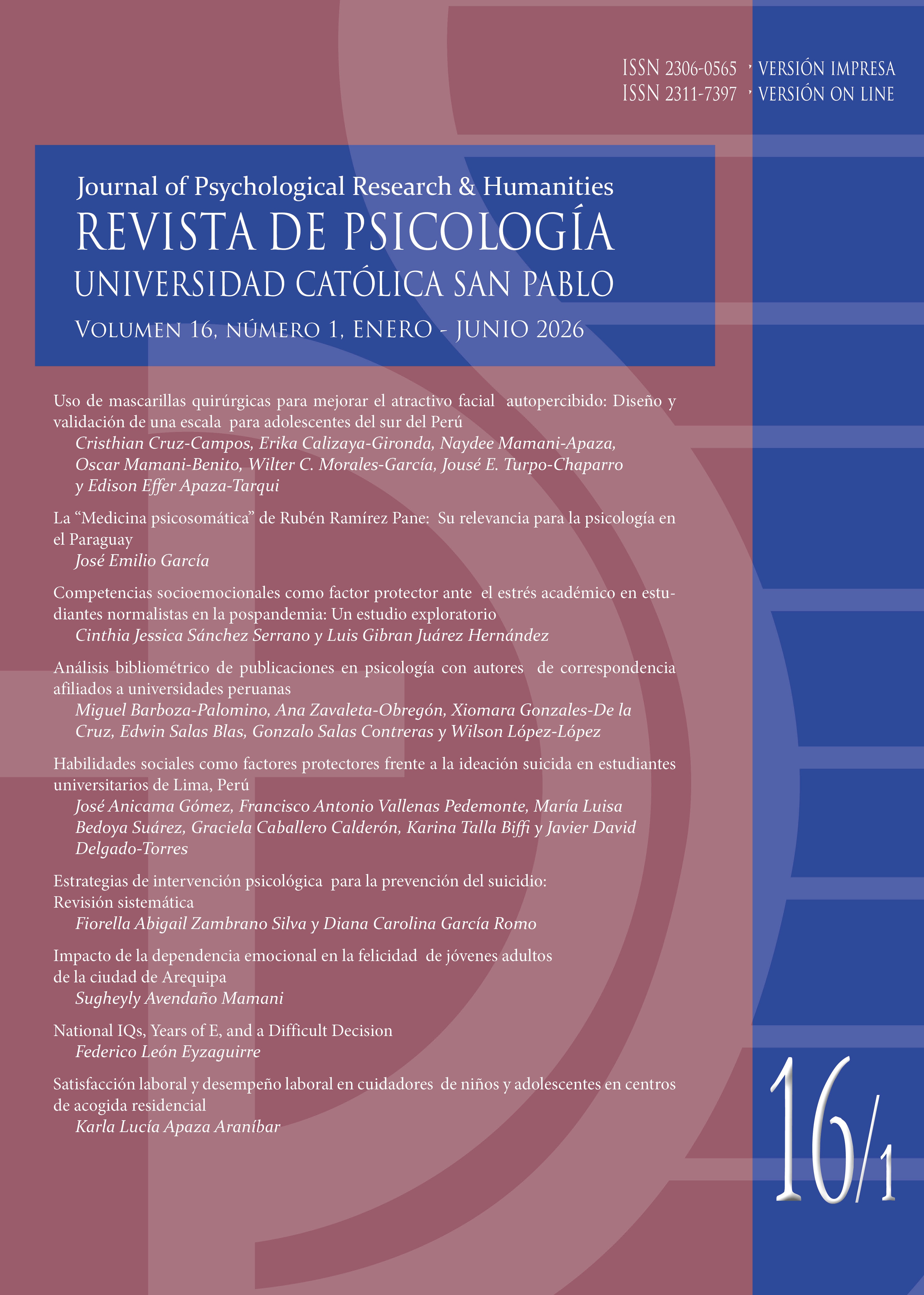 					Ver Vol. 16 Núm. 1 (2026): Revista de Psicología
				